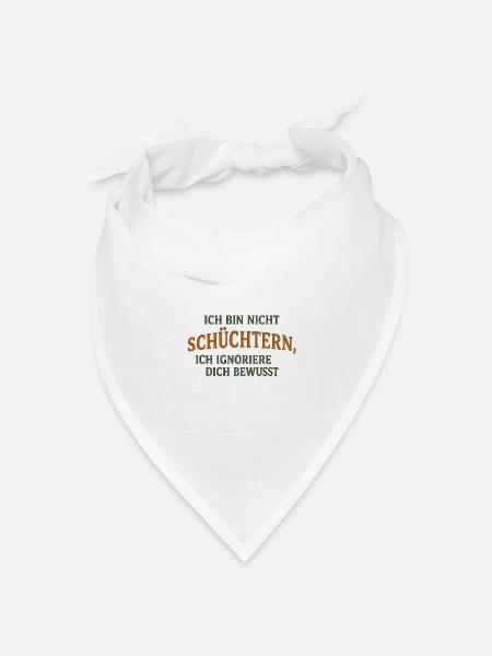 Introvertiert – Ich ignoriere dich bewusst - Bandana Dreieckstuch - Weiß