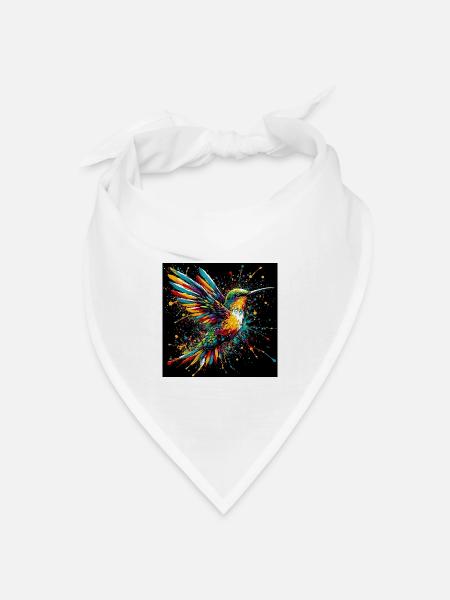 Kolibri - Bandana Dreieckstuch - Weiß