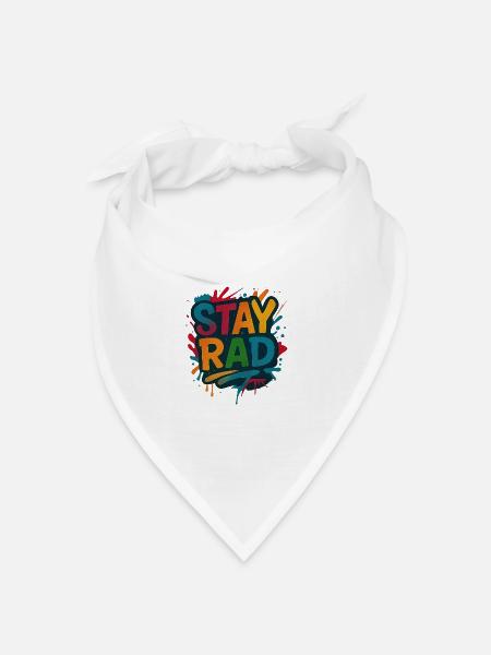 Stay Rad Graffiti - Bandana Dreieckstuch - Weiß