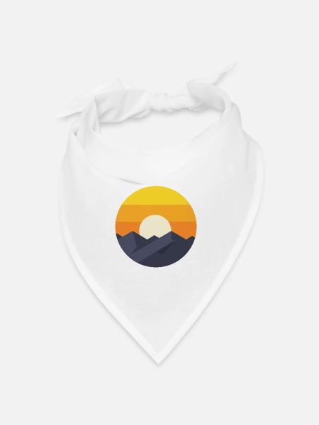 Sunset Mountain Abstrakt - Bandana Dreieckstuch - Weiß