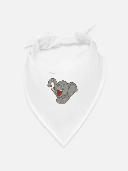 Elefand_der_lacht - Bandana Dreieckstuch - Weiß