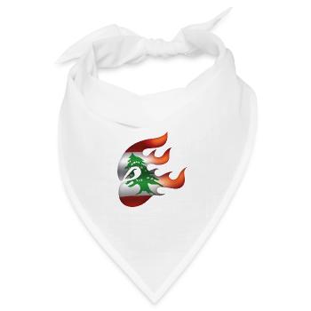Flagge des Libanon - Libanon - Ninja - Bandana Dreieckstuch - Weiß - Vorne