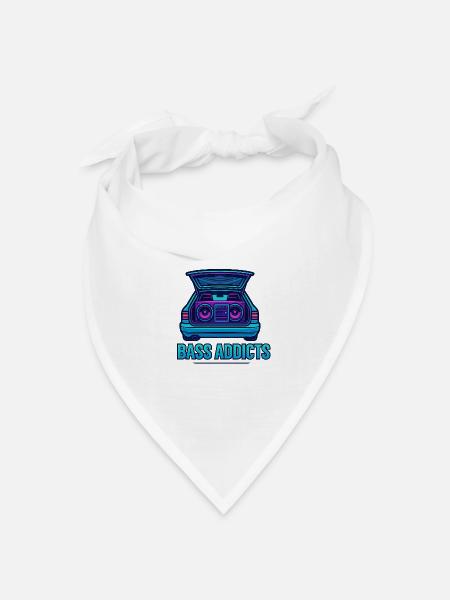 Retro Ghettoblaster Bass Addicts Design - Bandana Dreieckstuch - Weiß