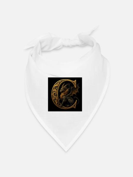 C - Magisches Ornament mit Chimäre - Bandana Dreieckstuch - Weiß