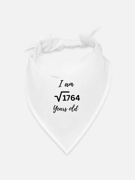 „I Am 42 Years Old – Nerdy Birthday Wurzel-Design“ - Bandana Dreieckstuch - Weiß