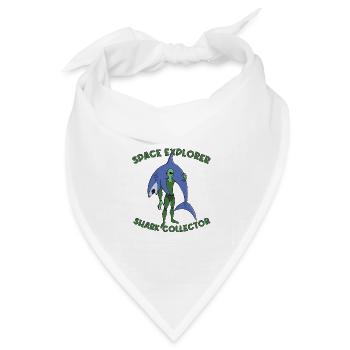 Weltraumforscher Hai-Sammler - Bandana Dreieckstuch - Weiß - Vorne