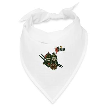 Mittelalterliches Krieger-Duo mit künstlerischer Ästhetik - Bandana Dreieckstuch - Weiß - Vorne