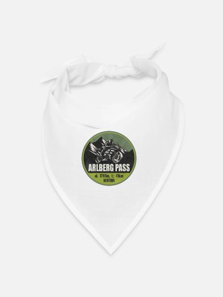 Arlbergpass Österreich Tirol Motorradroute - Bandana Dreieckstuch - Weiß