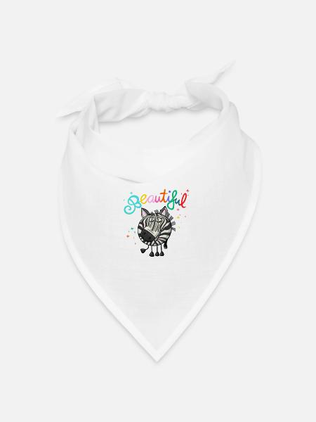Zebra Beautiful - Bandana Dreieckstuch - Weiß