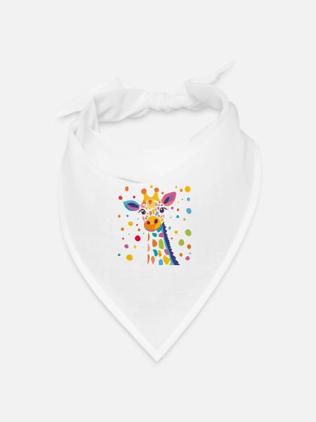 Königliche Giraffe Farbkonfetti - Bandana Dreieckstuch - Weiß
