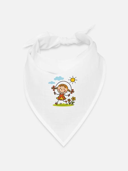 Sunny Skip Gartenmädchen - Bandana Dreieckstuch - Weiß