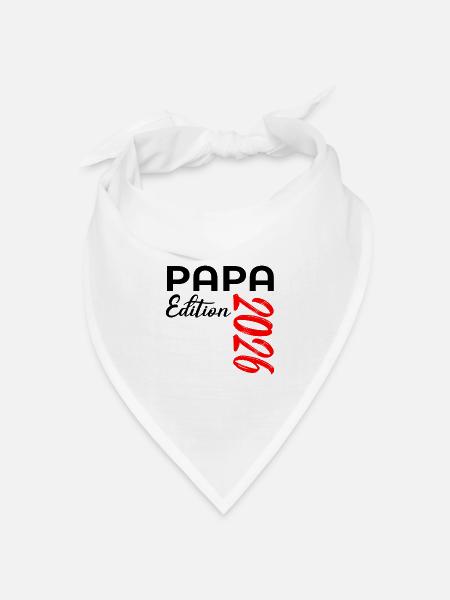 PAPA 2026 BABY VERKÜNDEN - Bandana Dreieckstuch - Weiß