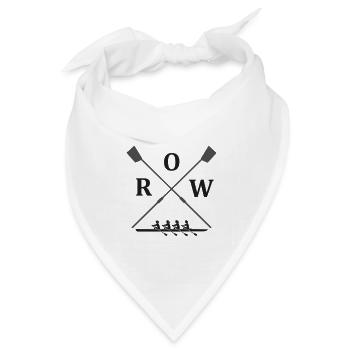 gekreuzte Ruderskulls - Ruderblätter mit Ruderboot - Bandana Dreieckstuch - Weiß - Vorne