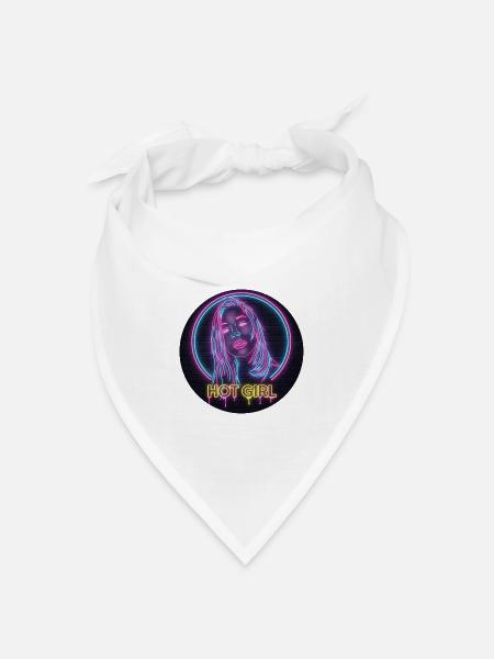 Neon Hot Girl - Bandana Dreieckstuch - Weiß
