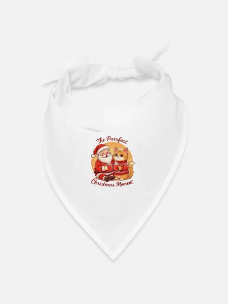 The Purrrfect Christmas Moment - Bandana Dreieckstuch - Weiß