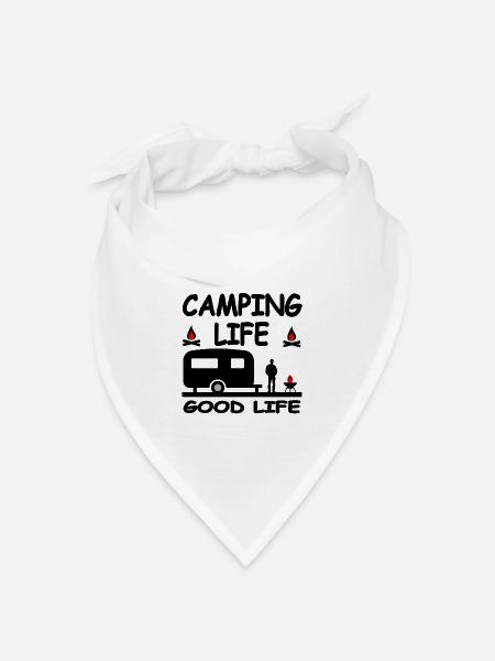 Camping - Bandana Dreieckstuch - Weiß