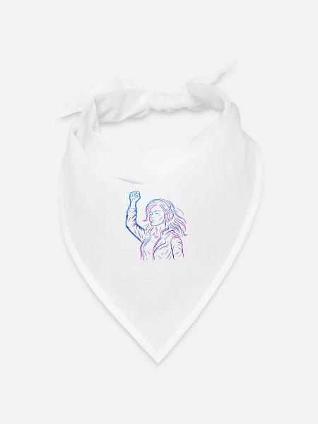 Neon Rebellion – Cyberpunk Energiedesign - Bandana Dreieckstuch - Weiß