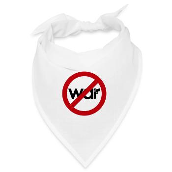 Stop War – Für Frieden & Freiheit - Bandana Dreieckstuch - Weiß - Vorne