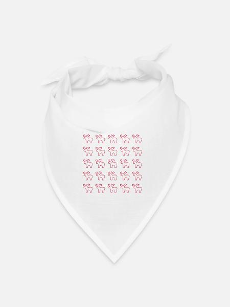 Rote Rentier Silhouette Muster - Bandana Dreieckstuch - Weiß