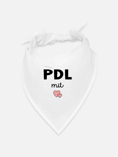 PDL Pflegedienstleitung mit Herz - Bandana Dreieckstuch - Weiß