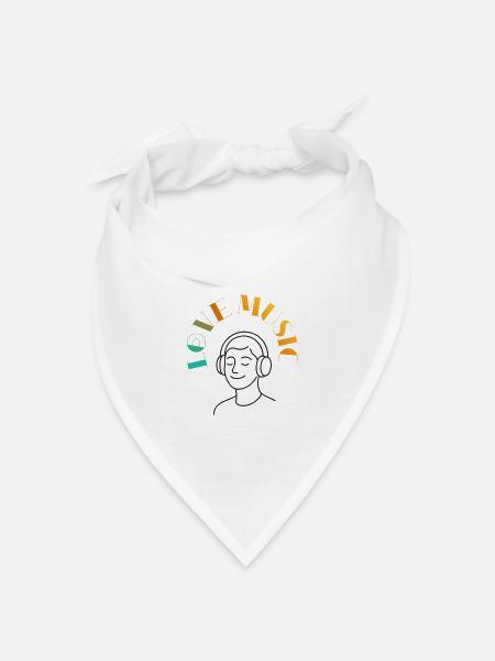 Musik ist Leben - Bandana Dreieckstuch - Weiß