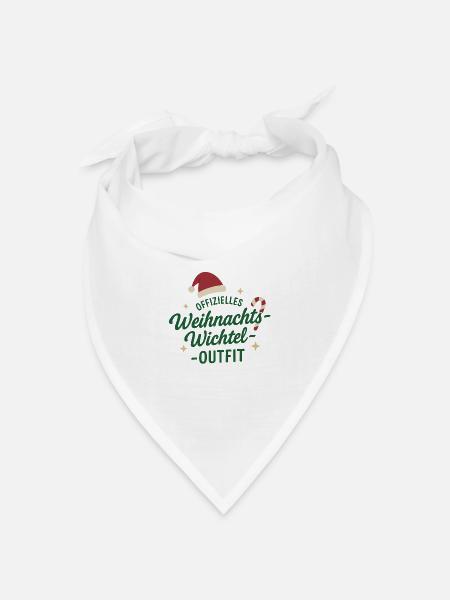 Offizielles Weihnachtswichtel-Outfit - Bandana Dreieckstuch - Weiß