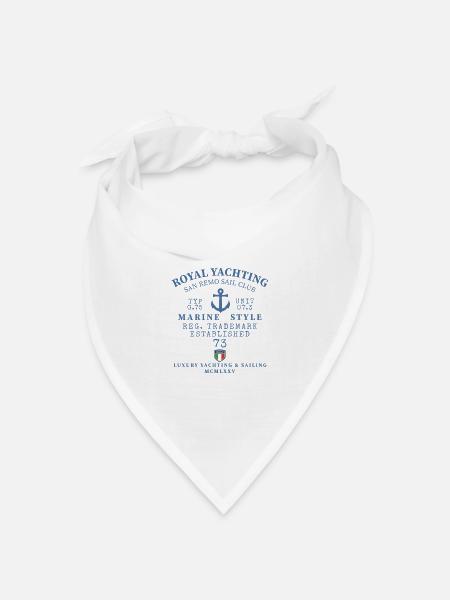 Elegantes Logo des Marine Yacht Club - Bandana Dreieckstuch - Weiß