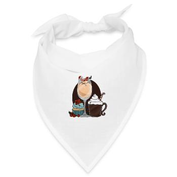 Festliche Dessertgetränke mit Weihnachtsmann - Bandana Dreieckstuch - Weiß - Vorne