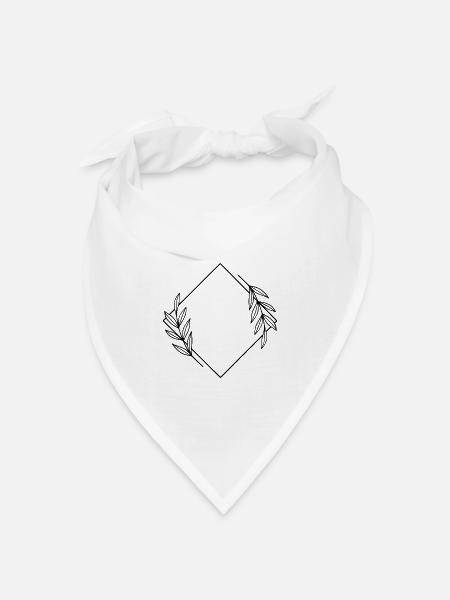 Abstraktes Linien-Design - Modernes Minimal Art - Bandana Dreieckstuch - Weiß