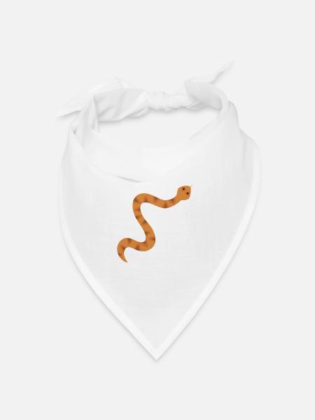 Orange Zickzack-Schlange Illustration - Bandana Dreieckstuch - Weiß