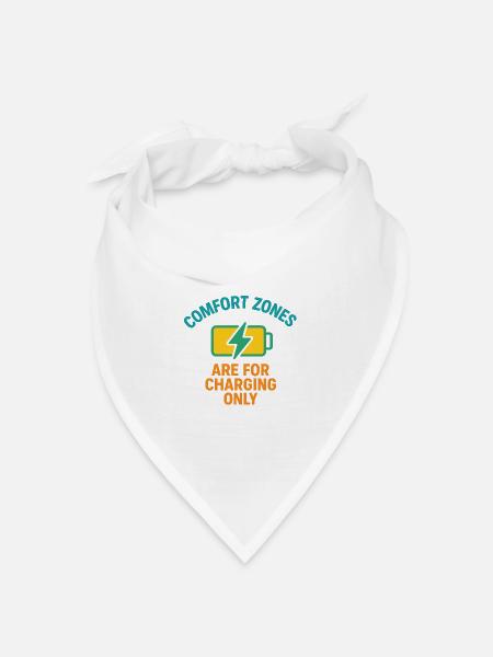 Komfortzone Aufladen Motto - Bandana Dreieckstuch - Weiß