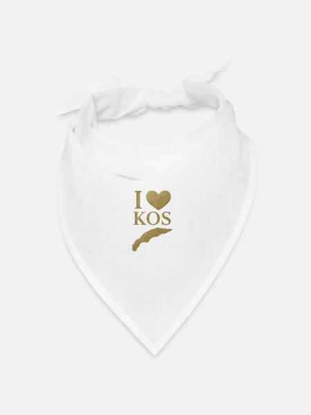 I Love KOS Insel - Bandana Dreieckstuch - Weiß