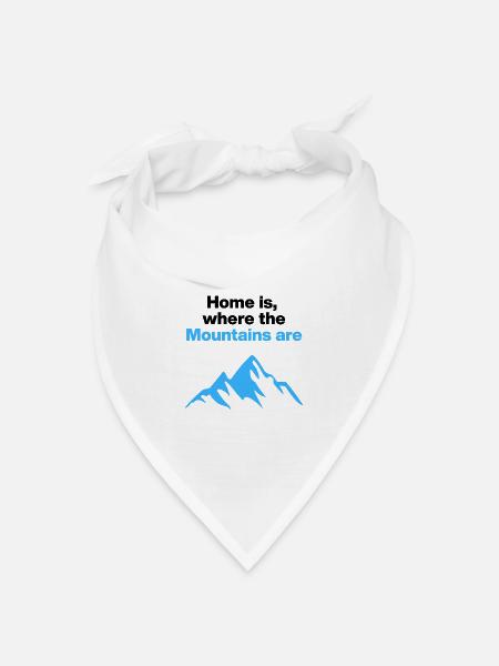 Home is where the Mountains are, Berge - Bandana Dreieckstuch - Weiß