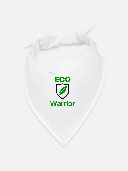 ECO Warrior. Green Mindset, Ökologiee first - Bandana Dreieckstuch - Weiß