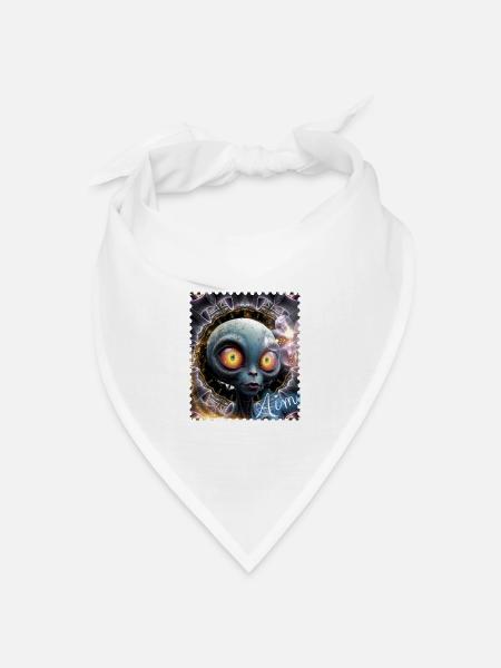 Alienaugen im Nebelkreis - Bandana Dreieckstuch - Weiß