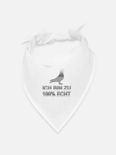 Tauben - Bandana Dreieckstuch - Weiß