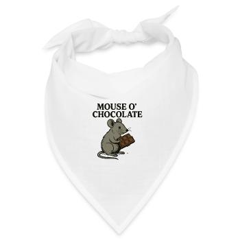 Mouse o’Chocolate Wortspiel Maus Schokolade - Bandana Dreieckstuch - Weiß - Vorne