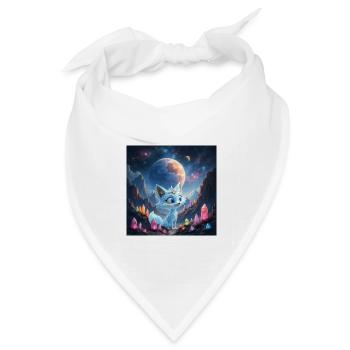 Himmlischer Schmelztiegel Blauer Fuchs - Bandana Dreieckstuch - Weiß - Vorne