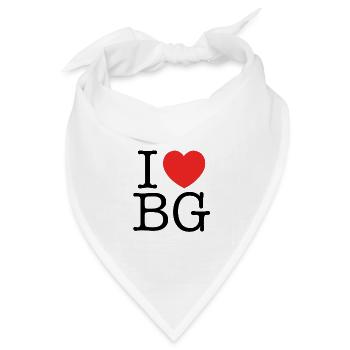 Bulgarien Liebe - I Love BG Motiv (schwarz) - Bandana Dreieckstuch - Weiß - Vorne