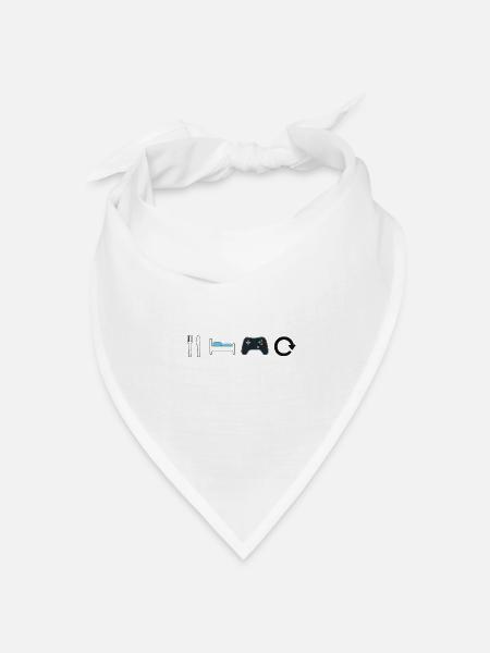 Eat Sleep Game Repeat - Bandana Dreieckstuch - Weiß