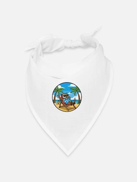 Coole Eulenstrandurlaub-Sommervibes - Bandana Dreieckstuch - Weiß