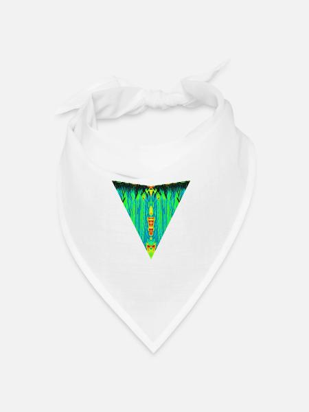 Digital Totem, Neon Guardian, Symmetry Beast - Bandana Dreieckstuch - Weiß