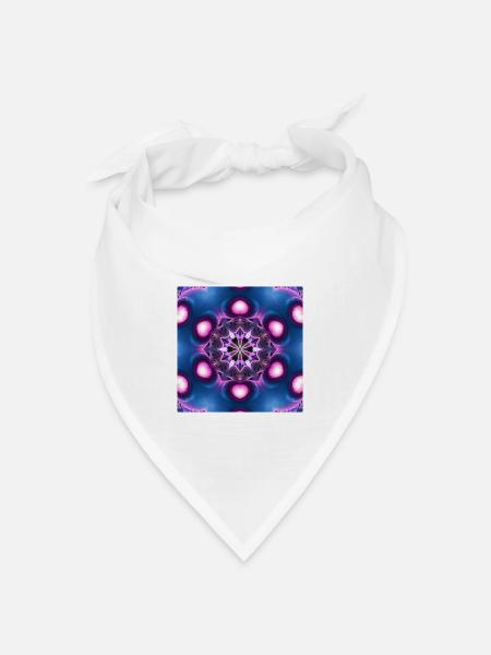 Neon Mandala Kaleidoskop - Bandana Dreieckstuch - Weiß