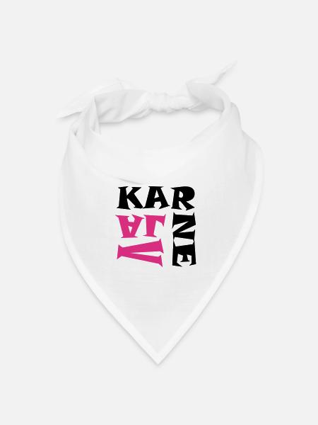 Karneval in Pink/Schwarz - Bandana Dreieckstuch - Weiß