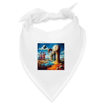 Schmelzende Glocken-Surreel-Landschaft - Bandana Dreieckstuch - Weiß - Vorne