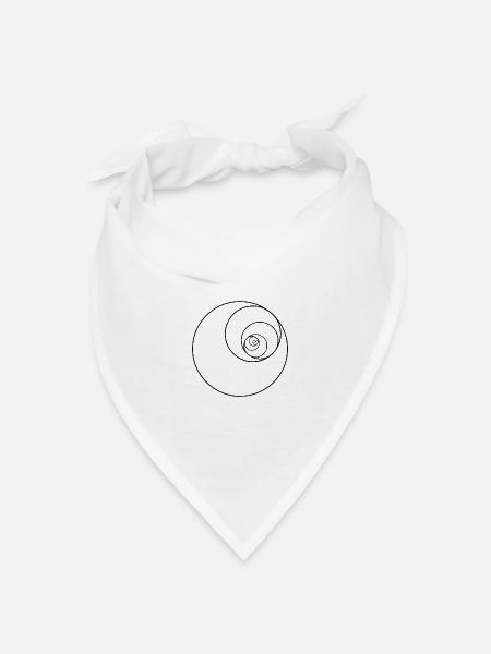 Fibonacci-Spiralkreis - Bandana Dreieckstuch - Weiß
