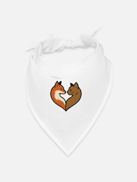 Tierherzform - Bandana Dreieckstuch - Weiß