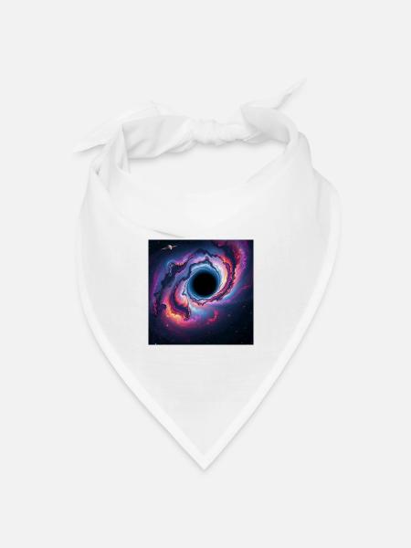 Schwarzes Loch im Neon-Galaxie - Bandana Dreieckstuch - Weiß