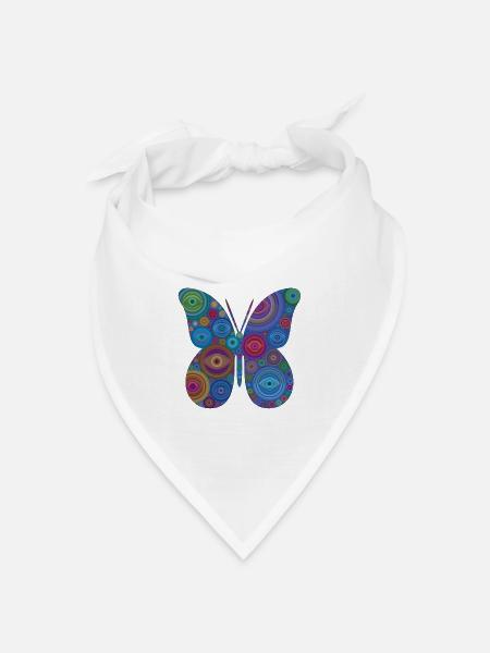 Abstrakte-Augen-Schmetterling - Bandana Dreieckstuch - Weiß