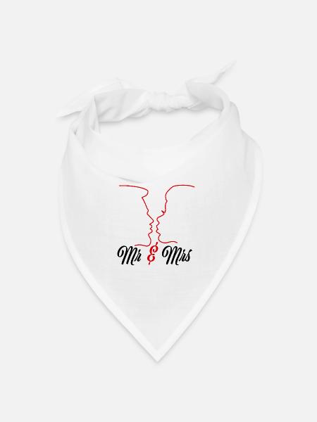 Mr. and Mrs - Just Married - Bandana Dreieckstuch - Weiß